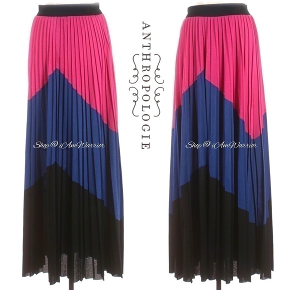 Anthropologie Tracy Reese pleated color block maxi skirt *shop@iamwarrior - Picture 3 of 10